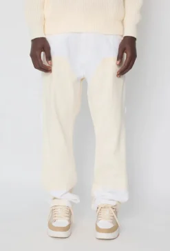 Pantalon bicolore à panneaux contrastants