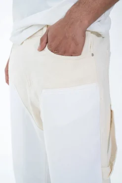 Pantalon bicolore à panneaux contrastants