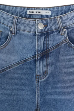 Pantalon bi-couleur en jean coupe large