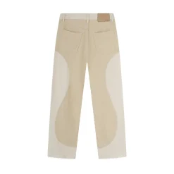 Pantalon bi-couleur en jean coupe large