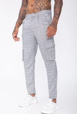 Pantalon cargo à carreaux