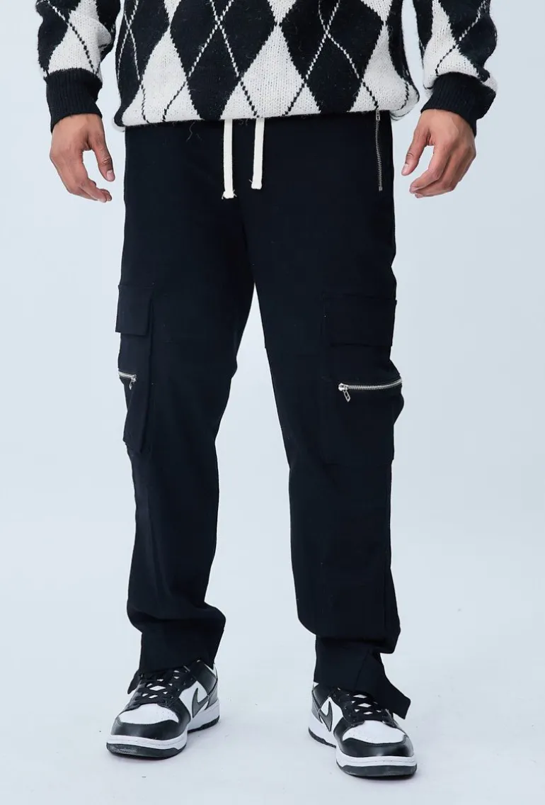 Pantalon cargo jogger avec détail zippé
