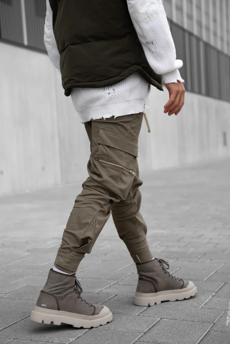 Pantalon cargo jogger avec détail zippé