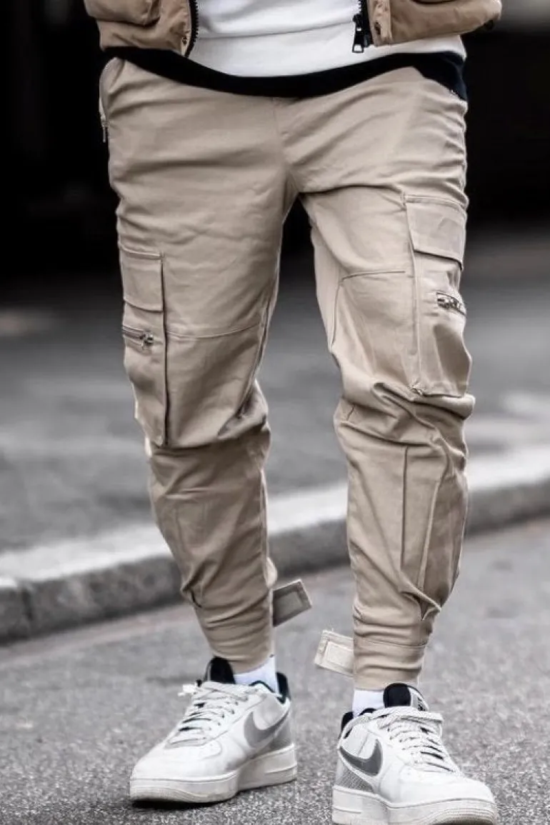 Pantalon cargo jogger avec détail zippé