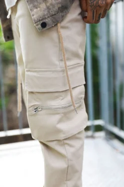 Pantalon cargo jogger avec détail zippé