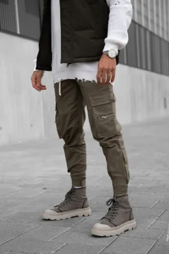 Pantalon cargo jogger avec détail zippé