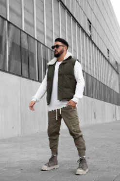 Pantalon cargo jogger avec détail zippé