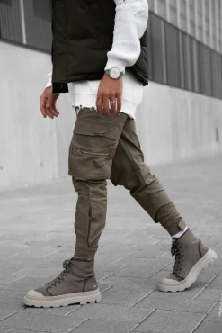 Pantalon cargo jogger avec détail zippé