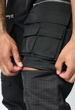 Pantalon cargo jogger multipoche à zip