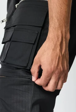 Pantalon cargo jogger multipoche à zip