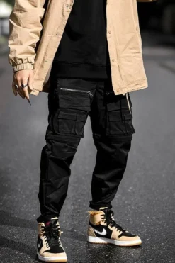 Pantalon cargo jogger multipoche à zip