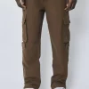 Pantalon cargo toile à fentes zippées