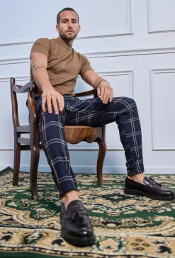 Pantalon chino à carreaux