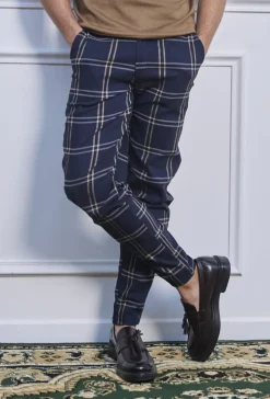 Pantalon chino à carreaux