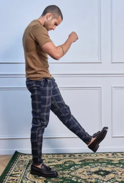 Pantalon chino à carreaux