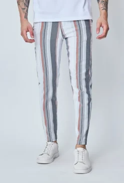 Pantalon chino à rayures