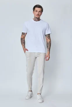 Pantalon chino à rayures