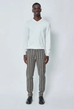 Pantalon chino à rayures