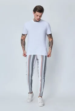 Pantalon chino à rayures