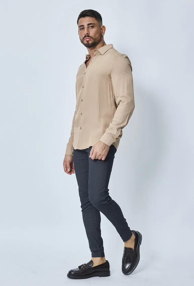 Pantalon chino chiné