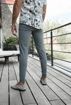 Pantalon chino classique chiné