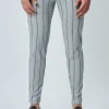 Pantalon classique à rayures stretch