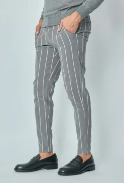 Pantalon classique à rayures stretch