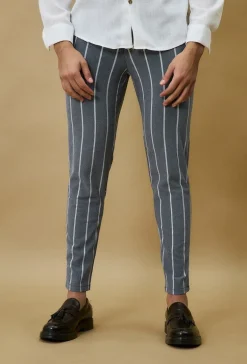 Pantalon classique à rayures stretch