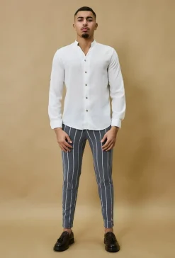 Pantalon classique à rayures stretch