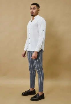 Pantalon classique à rayures stretch
