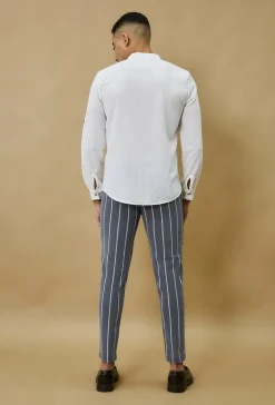 Pantalon classique à rayures stretch