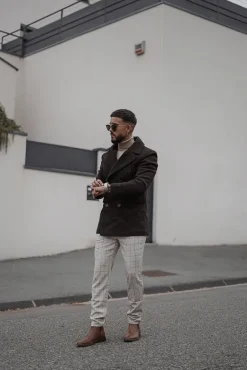 Pantalon classique chino à carreaux