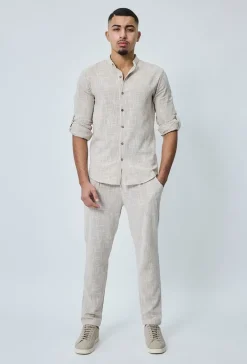 Pantalon décontracté effet lin