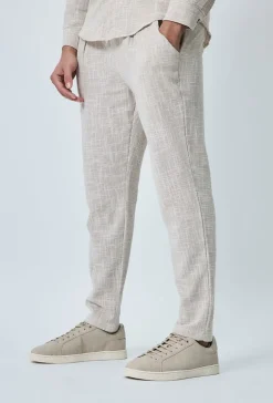 Pantalon décontracté effet lin