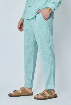 Pantalon décontracté effet lin