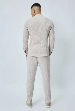 Pantalon décontracté effet lin