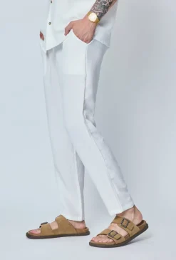 Pantalon décontractée effet lin