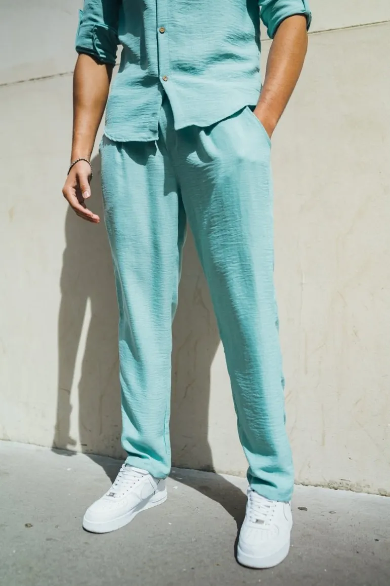 Pantalon décontractée effet lin
