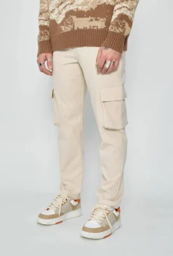 Pantalon droit uni avec patch géométrique