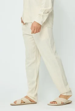 Pantalon effet lin