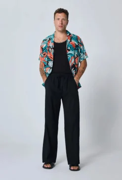 Pantalon effet lin