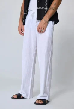 Pantalon effet lin