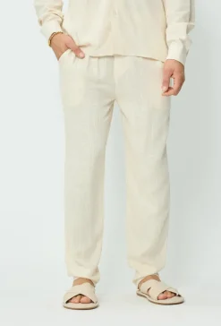 Pantalon effet lin
