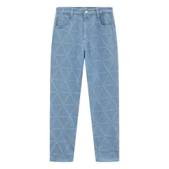 Pantalon en jean à motif triangle
