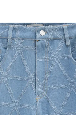 Pantalon en jean à motif triangle