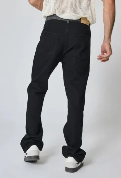 Pantalon en jean bi couleur coupe droite