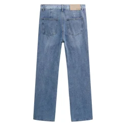 Pantalon en jean bi couleur coupe droite