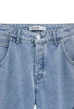 Pantalon en jean coupe large avec froufrou