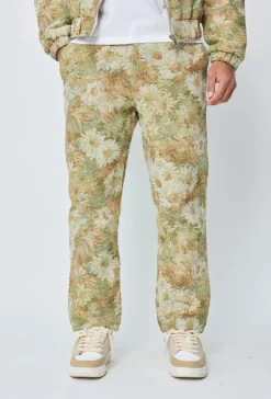 Pantalon fleuri effet broderie