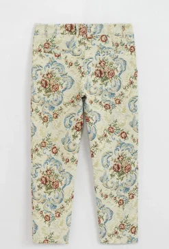 Pantalon fleuri effet broderie